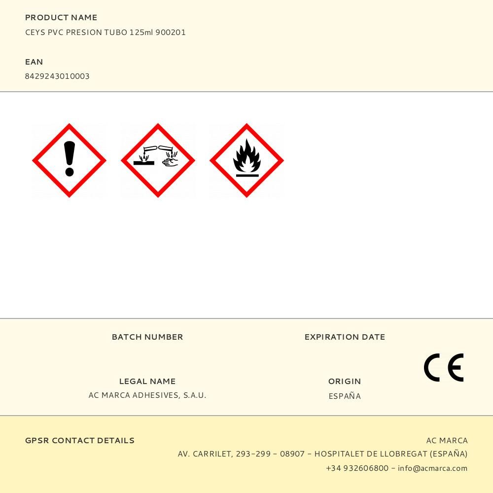 ADHESIVO PVC PRESION TUBO 125 ml - Imagen 2