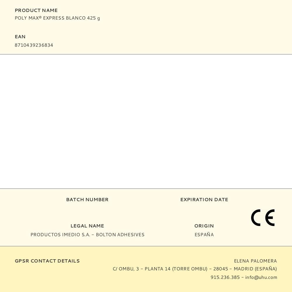 POLY MAX® EXPRESS BLANCO 425 g - Imagen 4