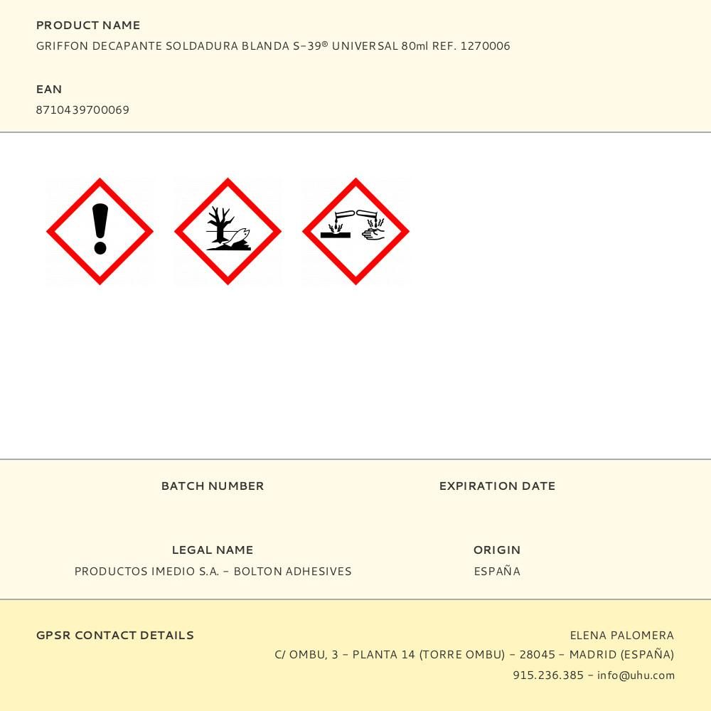 DECAPANTE SOLDADURA BLANDA S-39® UNIVERSAL 80 ml - Imagen 3