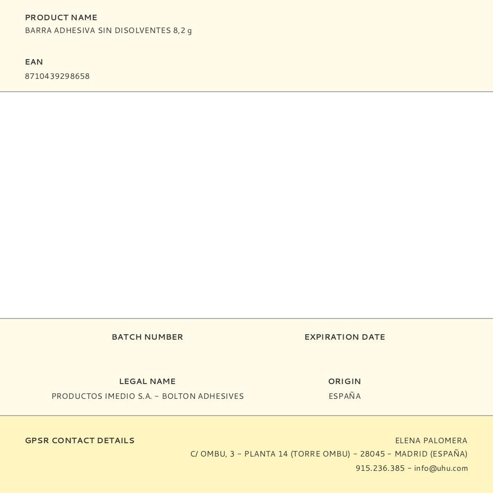 BARRA ADHESIVA SIN DISOLVENTES 8,2 g - Imagen 3