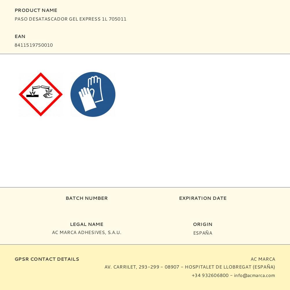 PASO DESATASCADOR GEL EXPRESS 1L 705011 - Imagen 2
