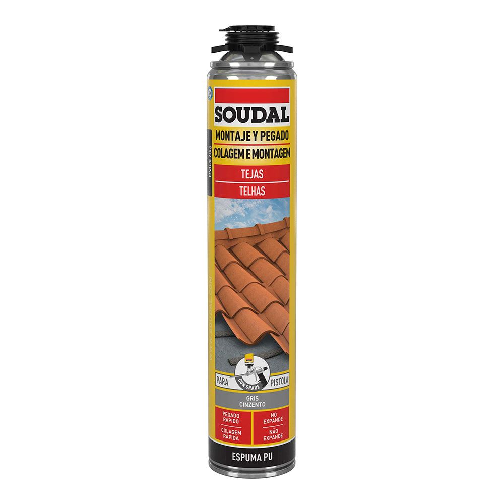 ESPUMA PARA TEJA, PISTOLA, GRIS, 750 ml