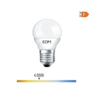 BOMBILLA ESFERICA LED E27 7 w 600 lm 4000 k LUZ DIA Ø4,5 x 8 cm