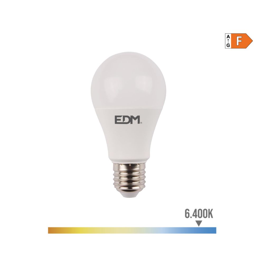 BOMBILLA STANDARD LED CON SENSOR DE PRESENCIA Y CREPUSCULAR E27 12 w 1154 lm 6400 k LUZ FRIA Ø6 x 11 cm