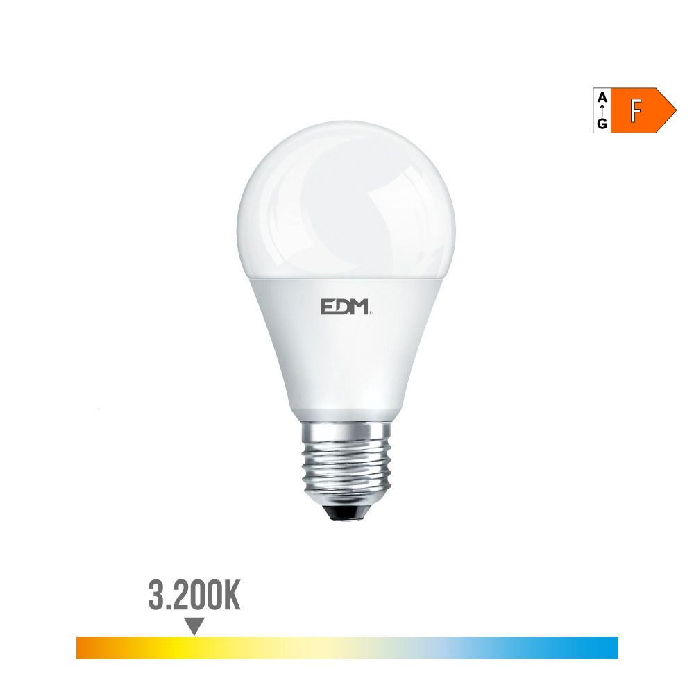 BOMBILLA STANDARD LED 12 V AC/DC E27 10 w 1020 lm 3200 k LUZ CALIDA Ø6 x 11 cm