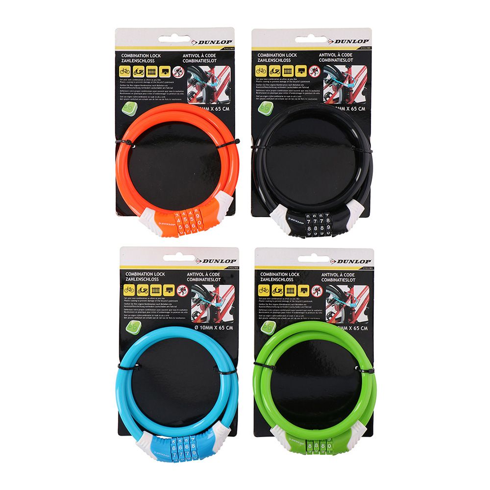 CANDADO CON COMBINACION 65cm DUNLOP COLORES / MODELOS SURTIDOS - Imagen 2
