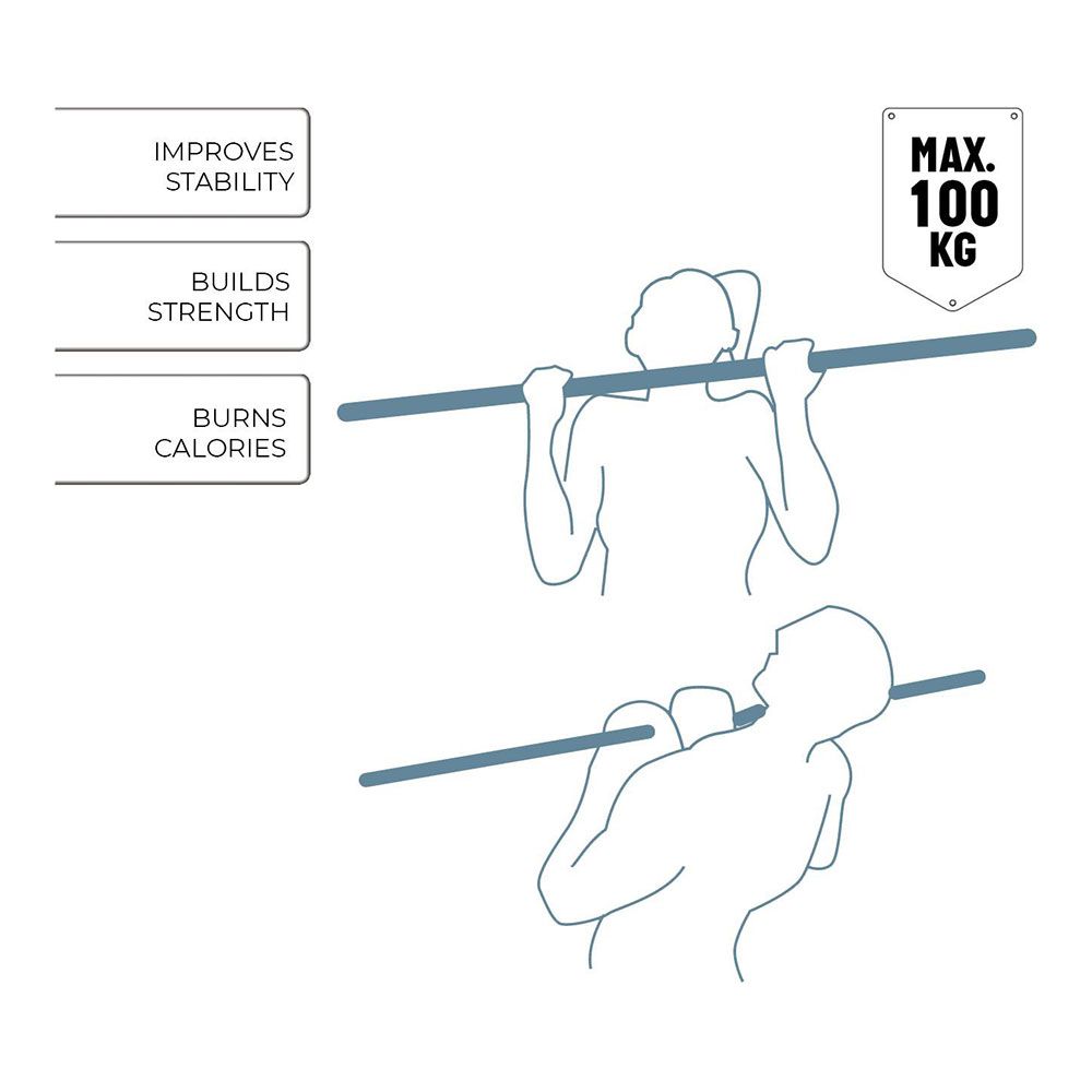 BARRA PARA DOMINADAS AJUSTABLE DE 62 A 100 cm CARGA MAXIMA 100 kg - Imagen 2