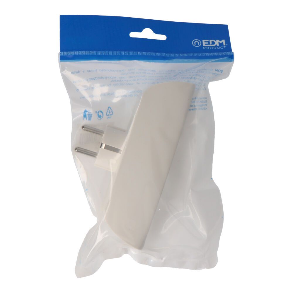 MULTICONECTOR T/TL TRIPLE SALIDA TIPO F 4,8mm ECONÓMICO MÁX 3680W BLANCO (ENVASADO) - Imagen 2