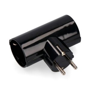 CLAVIJA DOBLE DE BAQUELITA T/TL TIPO F 4,8mm 16A 250V MÁX 3680W NEGRA (ENVASADA)