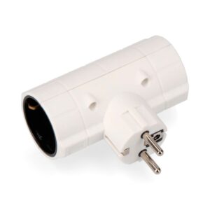 CLAVIJA DOBLE ECONÓMICA T/TL TIPO F 4,8mm 16A 250V MÁX 3680W BLANCA (ENVASADA)