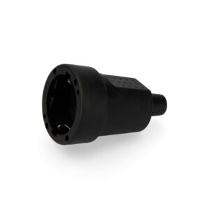 BASE AÉREA GOMA 10/16A 250V T/TL 4,8mm IP44 NEGRA (ENVASADA)
