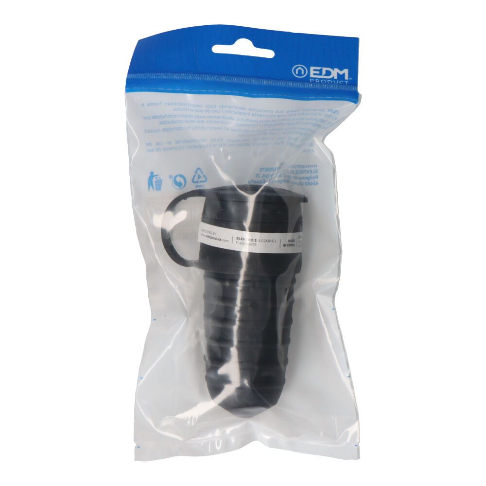 BASE AÉREA DE GOMA 16A 250V T/TL 4,8mm NEGRA (ENVASADA) - Imagen 2