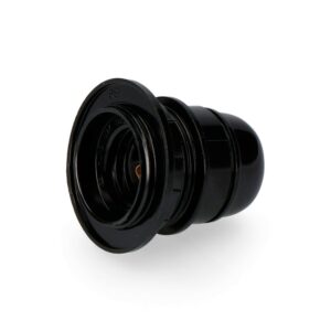 PORTALÁMPARAS SEMIROSCADO + ARANDELA E-27 NEGRO (ENVASADO)