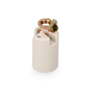 PORTALÁMPARAS PORCELANA E14 BEIGE (ENVASADO)