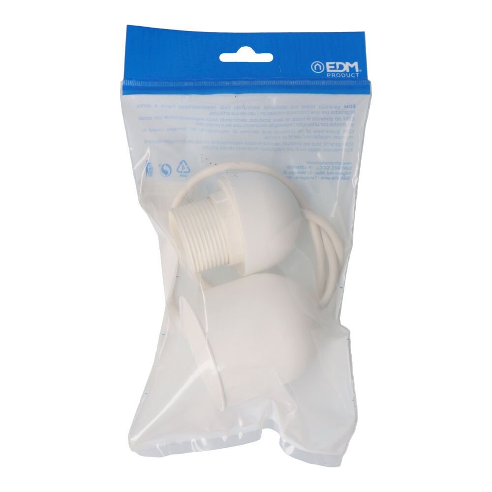 CONJUNTO COLGANTE BLANCO E27 LONGITUD 80cm (ENVASADO) - Imagen 2