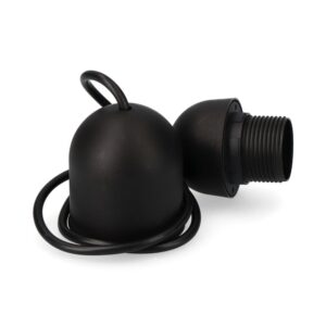 CONJUNTO COLGANTE NEGRO E27 LONGITUD 80cm (ENVASADO)