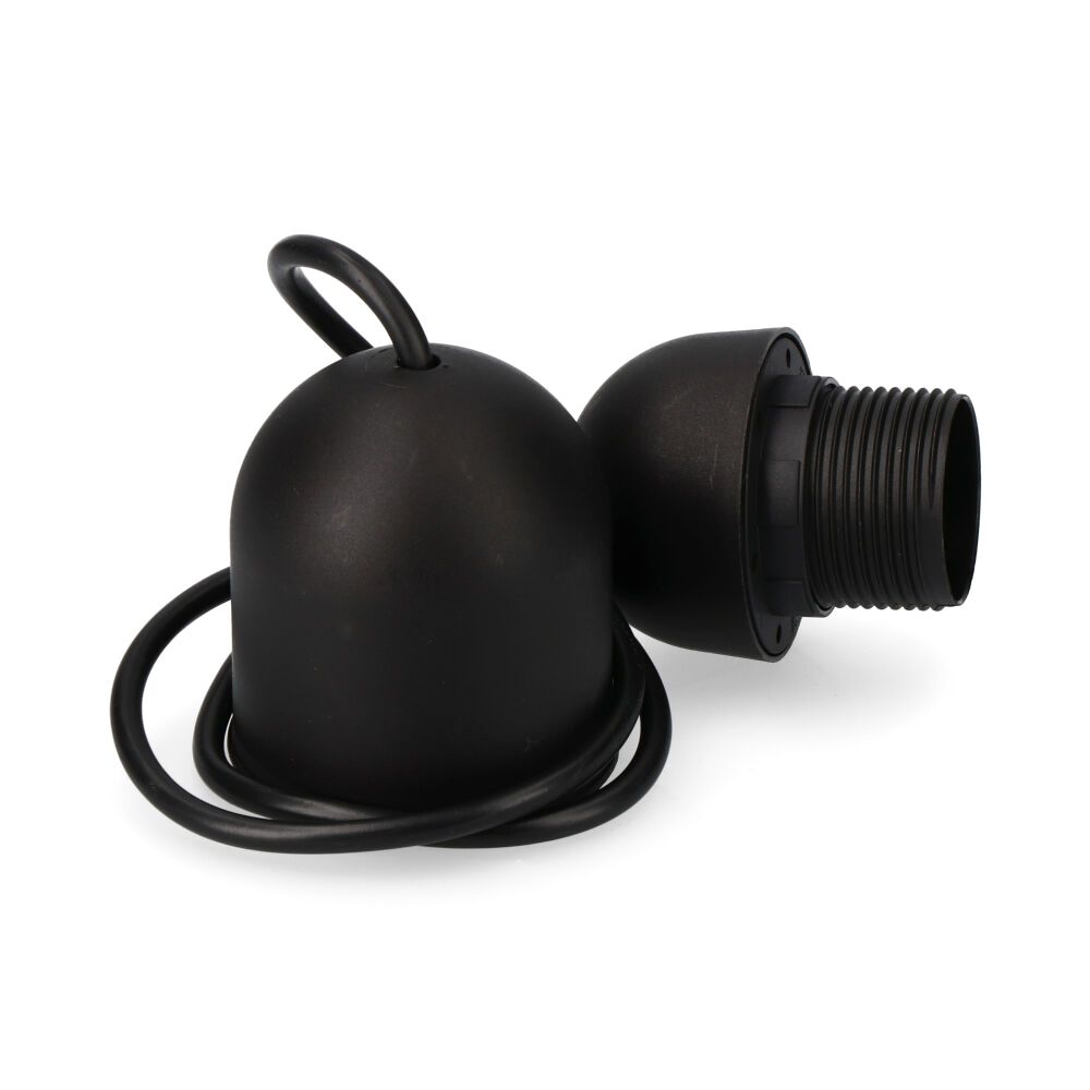 CONJUNTO COLGANTE NEGRO E27 LONGITUD 80cm (ENVASADO)