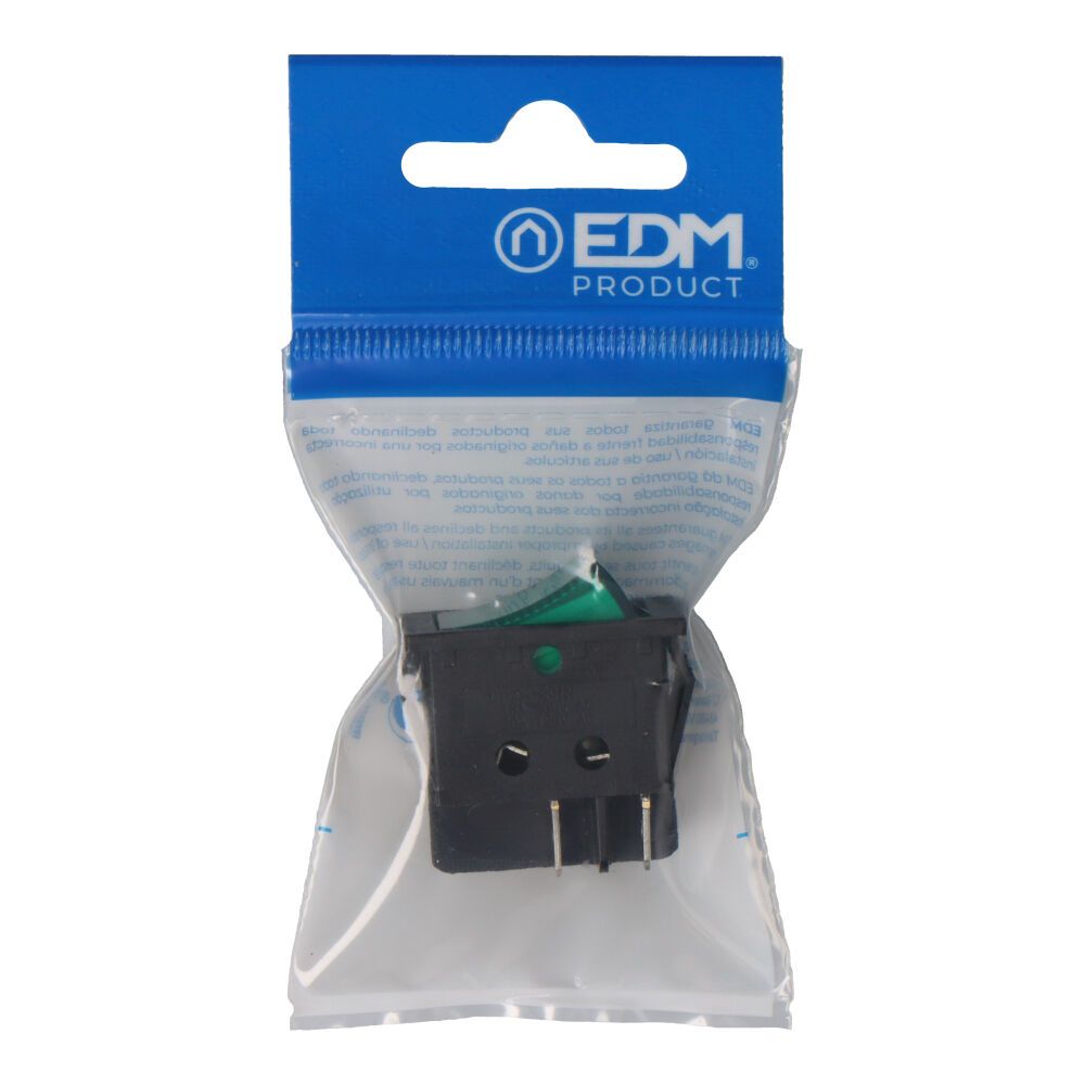INTERRUPTOR BIPOLAR 15A 250V VERDE (ENVASADO) - Imagen 2
