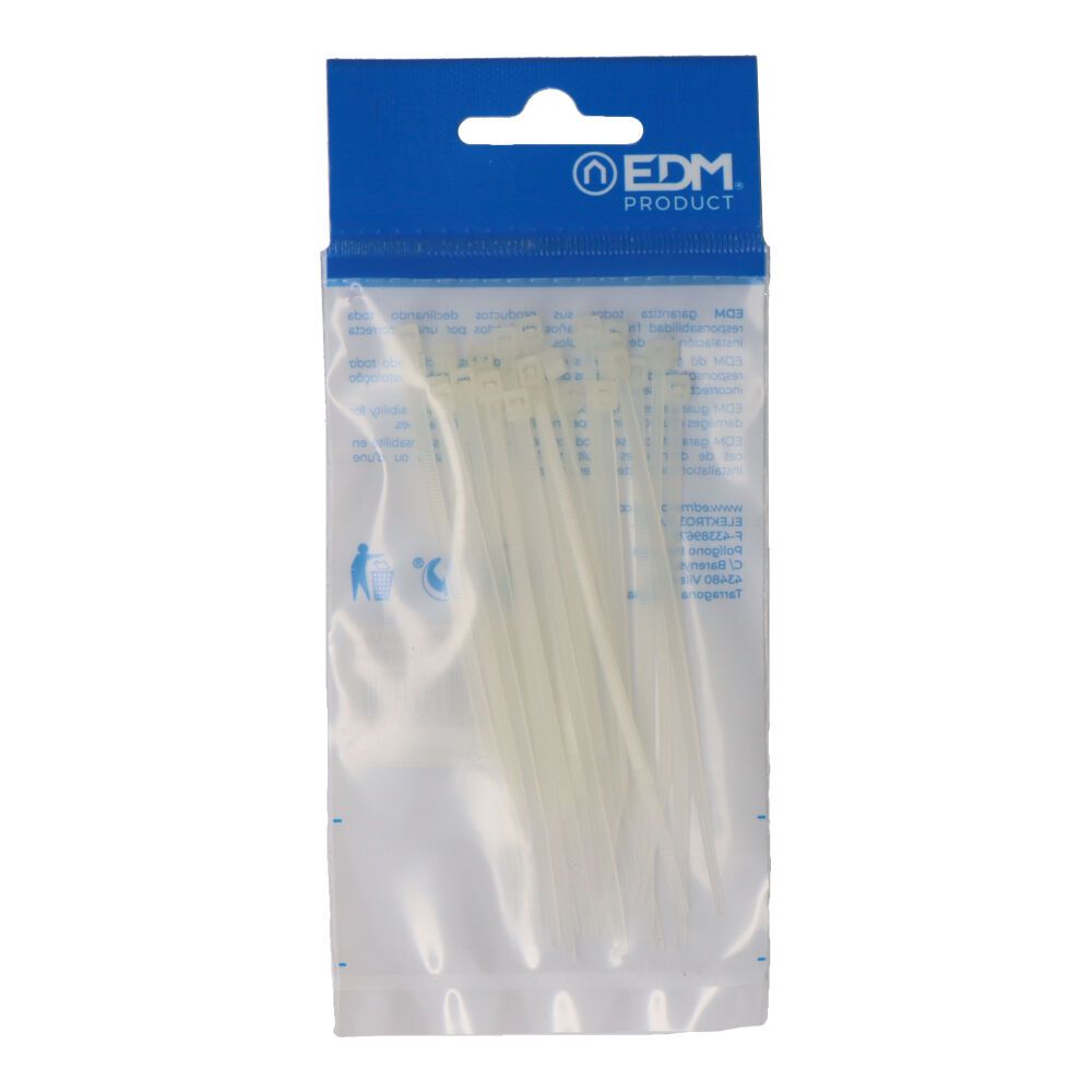 BRIDAS NATURAL 2,5 x 100 mm NYLON ALTA CALIDAD (BOLSA 25 unid.)