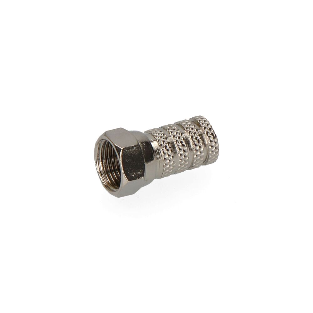 CONECTOR "F" MACHO PARABOLICA METALICO. CALIDAD SUPRA ENVASADO