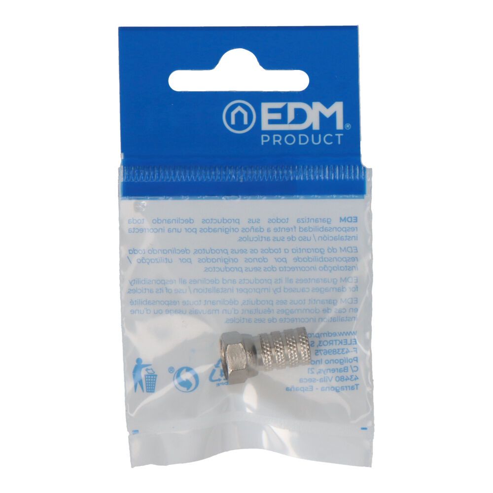 CONECTOR "F" MACHO PARABOLICA METALICO. CALIDAD SUPRA ENVASADO - Imagen 2