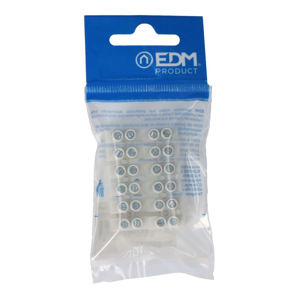 REGLETA DE CONEXION DE 2.5 mm A 4 mm , 12 CONECTORES, HOMOLOGADA, BLANCA (ENVASADA) - Imagen 2