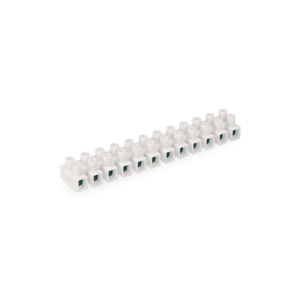 REGLETA DE CONEXION DE 10 mm , 12 CONECTORES, HOMOLOGADA, BLANCA (ENVASADA)