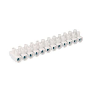 REGLETA DE CONEXION DE 25 mm , 12 CONECTORES, HOMOLOGADA, BLANCA (ENVASADA)