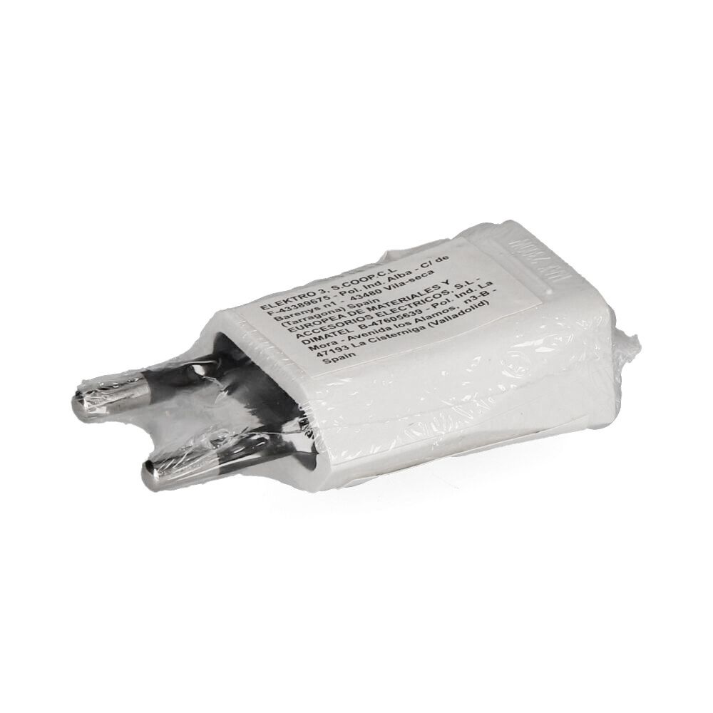 CLAVIJA 10A 250V BLANCA 4mm (RETRACTILADA) EDM - Imagen 2