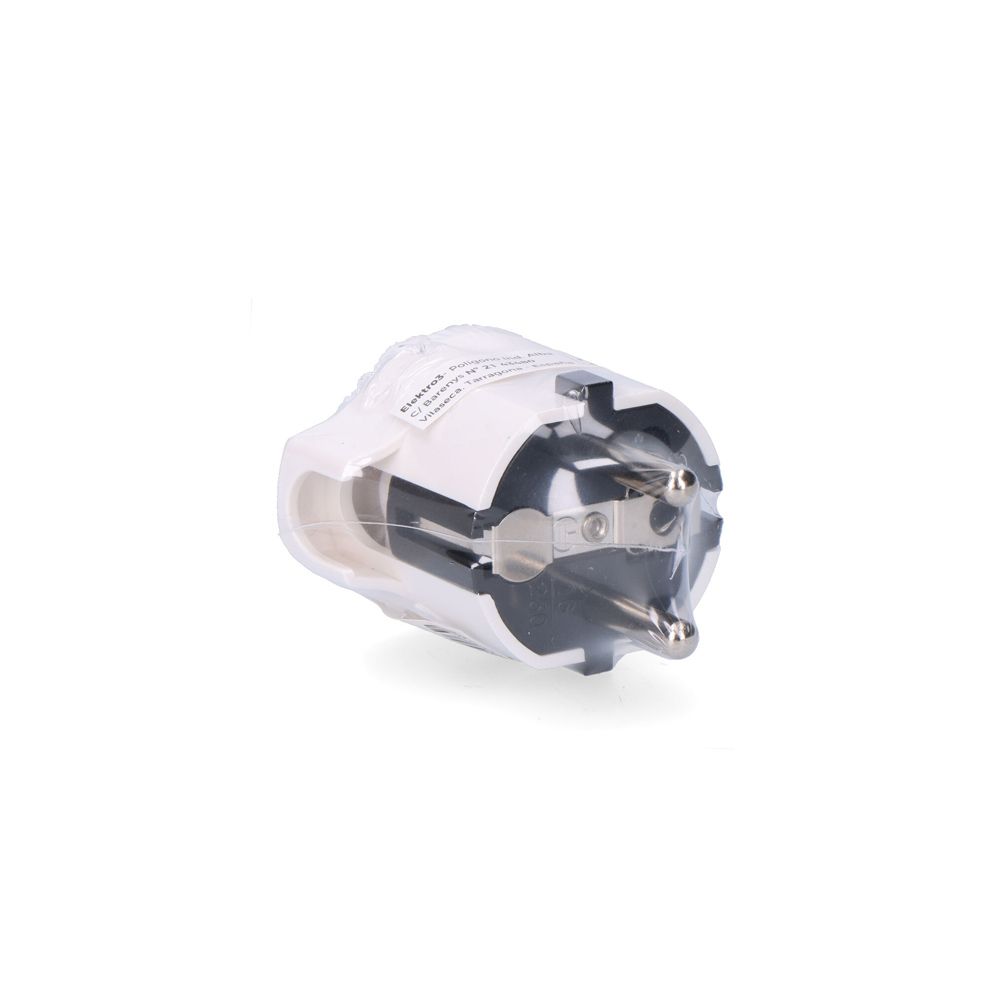 CLAVIJA 2P+T, 16A 250V~, SALIDA 90°, BLANCA (RETRACTILADA) - Imagen 2