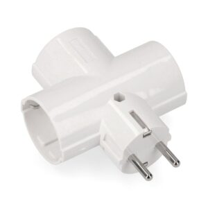 ADAPTADOR TRIPLE 2P+T, 16 A 250 V~, BLANCO, RETRACTILADO