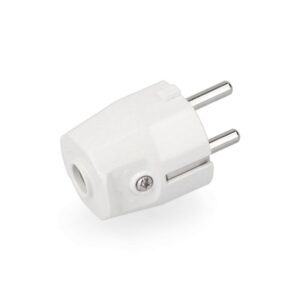 CLAVIJA TIPO F 10/16A T/TL 4,8mm (RETRACTILADA) BLANCA EDM