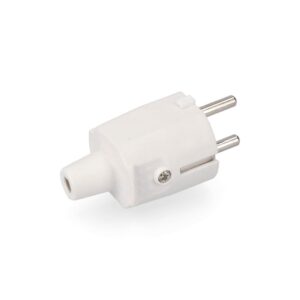 CLAVIJA DE GOMA 10/16A 250V T/TL IP44 4,8mm BLANCA (RETRACTILADA) EDM