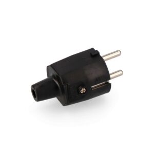 CLAVIJA DE GOMA 10/16A 250V T/TL IP44 4,8mm NEGRA (RETRACTILADA) EDM