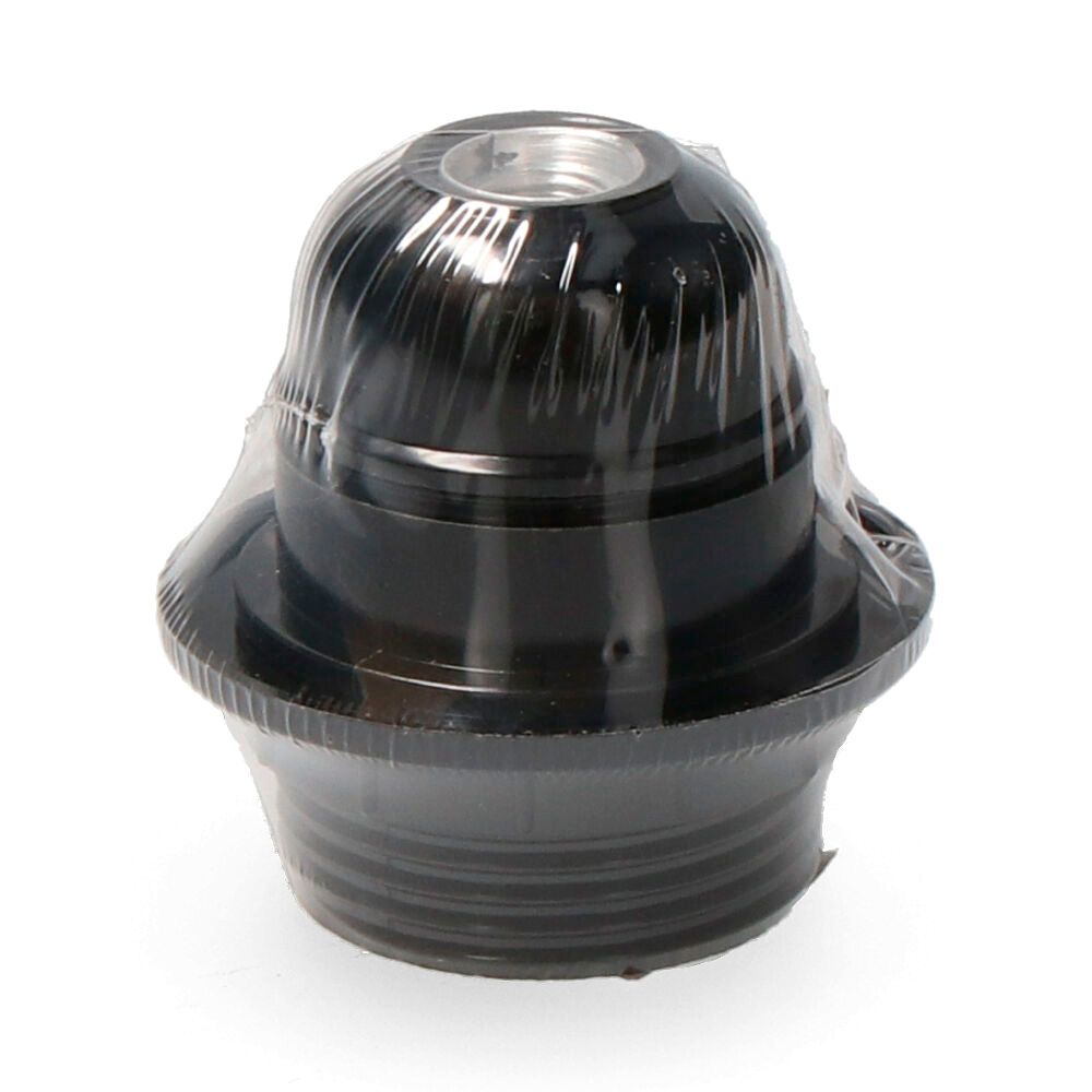 PORTALAMPARAS SEMIROSCADO E-27 HOMOLOGADO + ARANDELA (RETRACTILADO) NEGRO EDM - Imagen 2