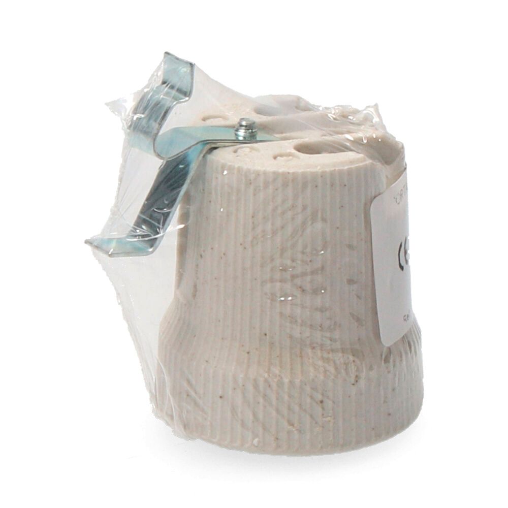 PORTALAMPARAS PORCELANA E-27 PARA PLAFONES (RETRACTILADO) SOLERA - Imagen 2