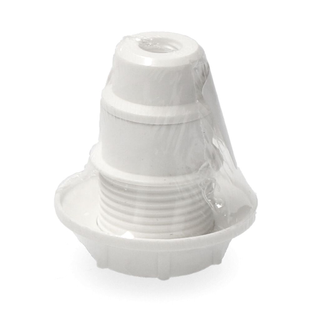 PORTALAMPARAS E-14 SEMI-ROSCADO+ ARANDELA RETRACTILADO BLANCO - Imagen 2