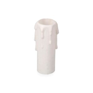 VELA MEDIANA PARA PORTALAMPARAS E14 BLANCO (RETRACTILADO)