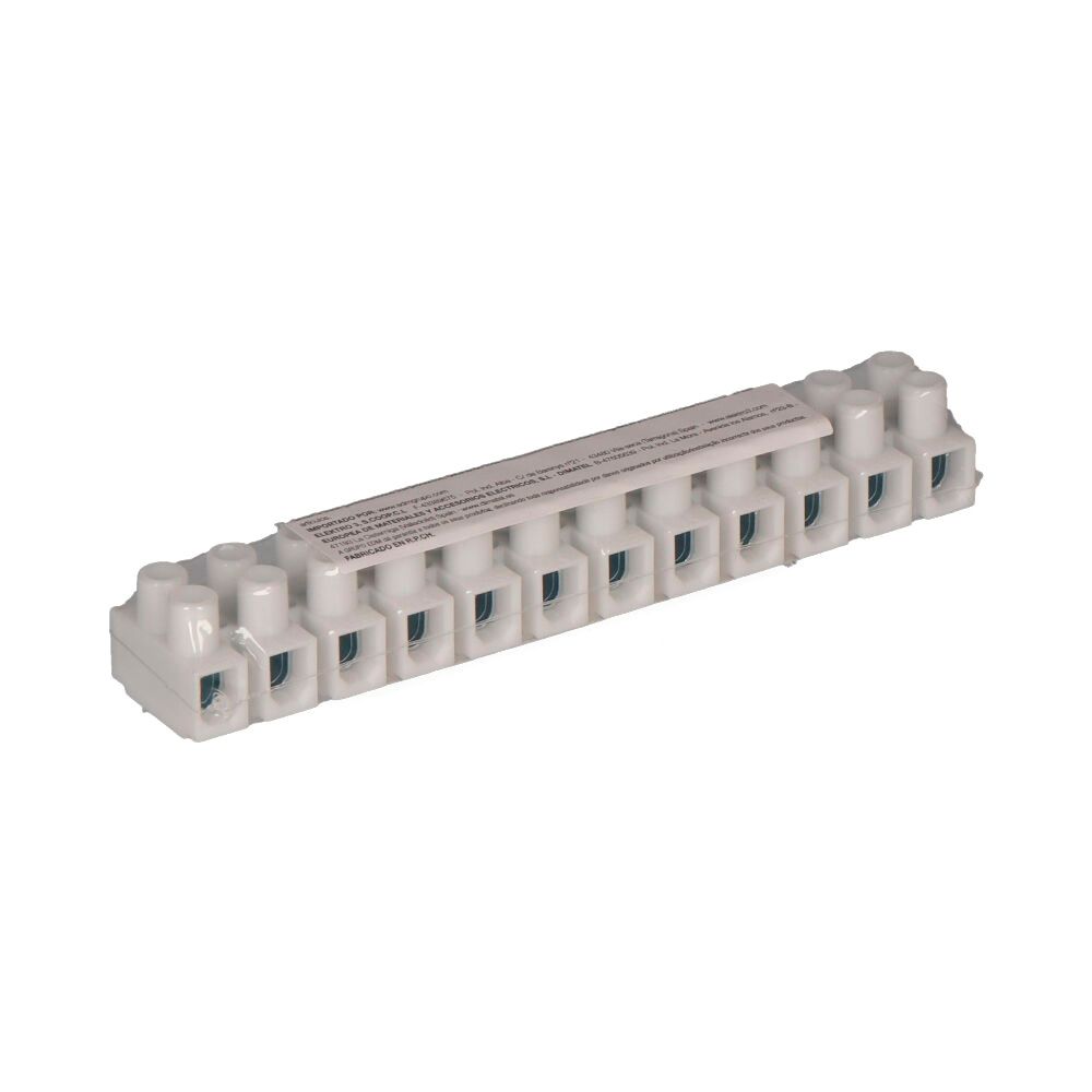 REGLETA DE CONEXION DE 2.5 mm A 4 mm , 12 CONECTORES, HOMOLOGADA, BLANCA (RETRACTILADA) - Imagen 2