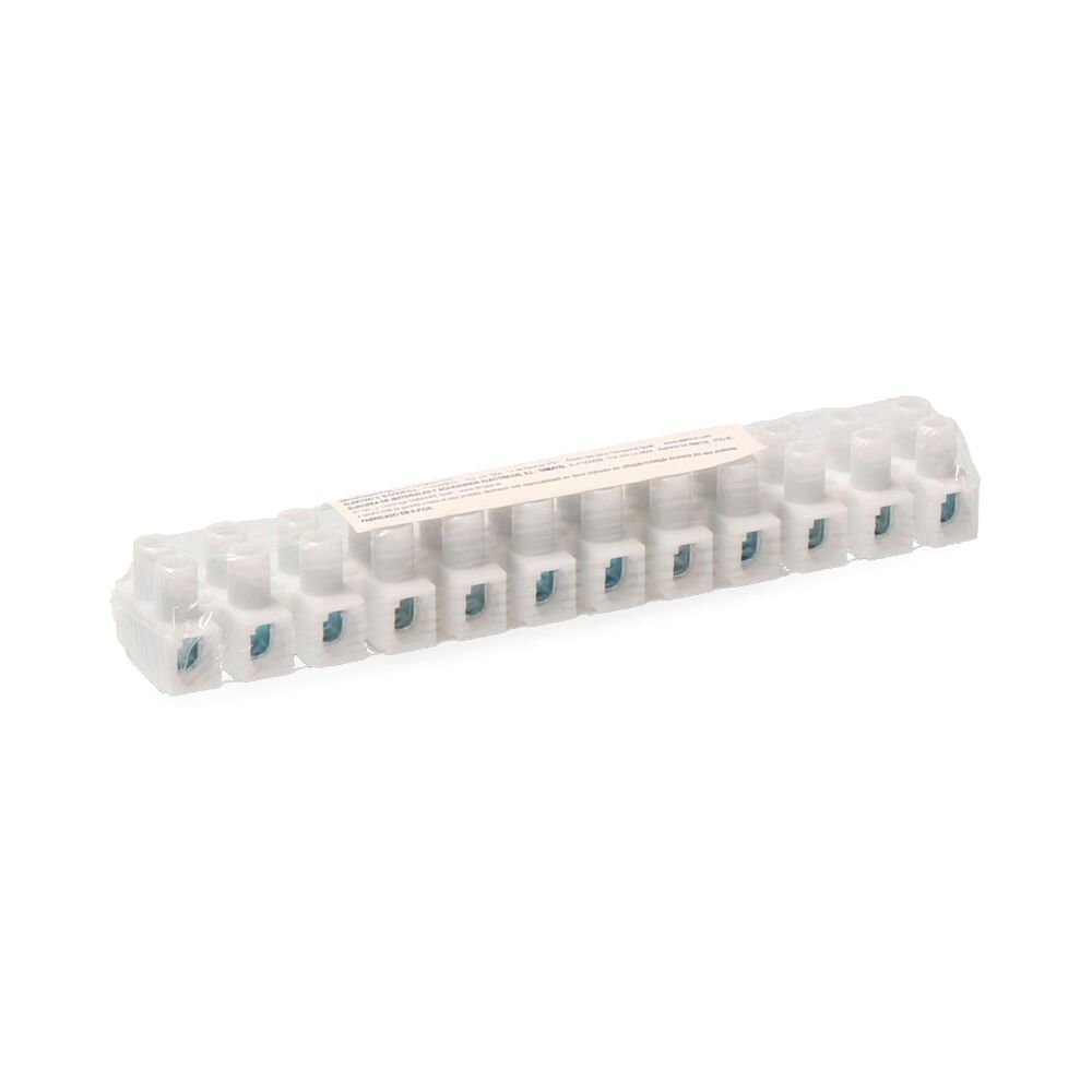 REGLETA DE CONEXION DE 4 mm A 6 mm , 12 CONECTORES, HOMOLOGADA, BLANCA (RETRACTILADA) - Imagen 2