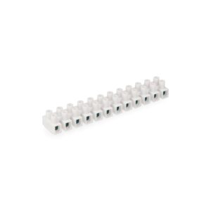 REGLETA DE CONEXION DE 10 mm , 12 CONECTORES, HOMOLOGADA, BLANCA (RETRACTILADA)
