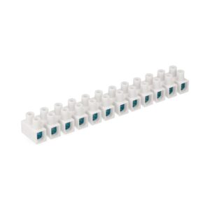 REGLETA DE CONEXION DE 16 mm , 12 CONECTORES, HOMOLOGADA, BLANCA (RETRACTILADA)