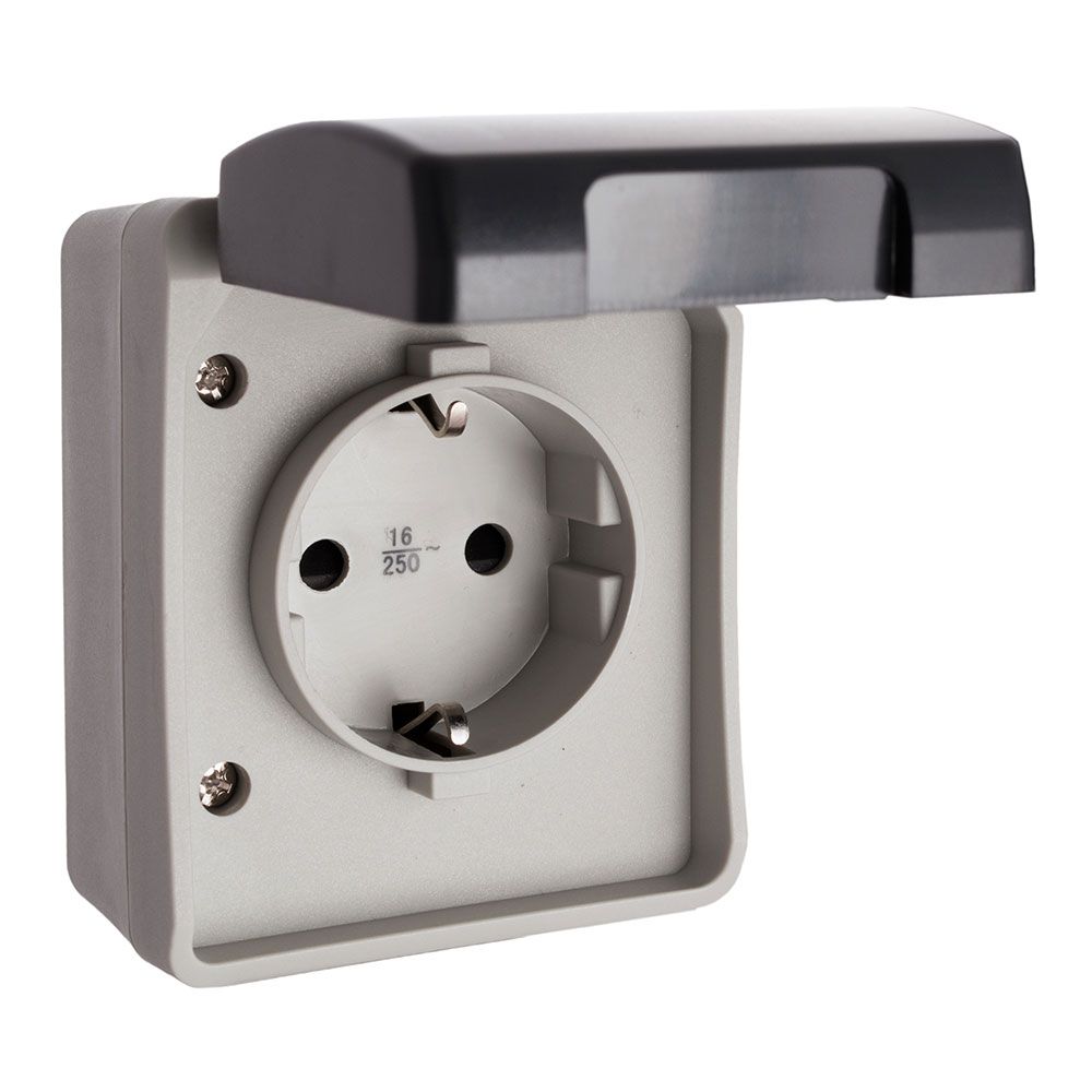 BASE FIJA ESTANCA, 2P+T 16 A 250V~ IP44